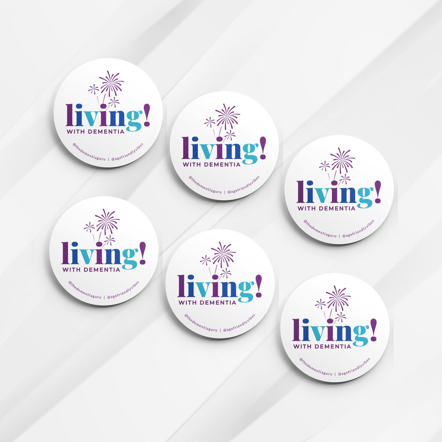 Living with Dementia, Dementia Awareness Pin-Back Button