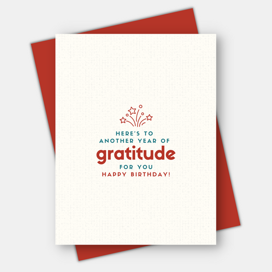 Another year of gratitude, Age-Positive Birthday Card
