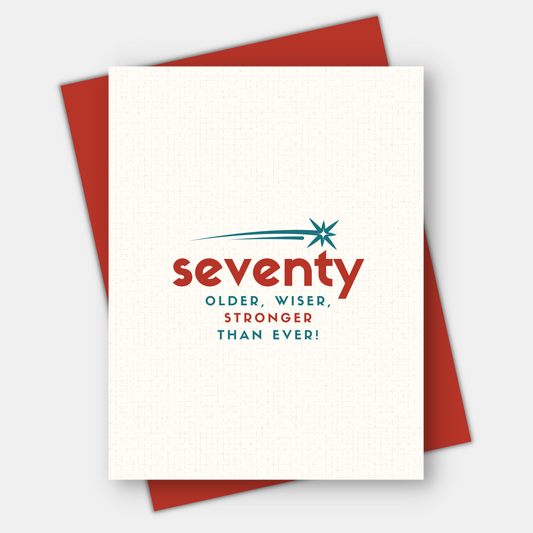 50th, 60th, or 70th milestone birthday card, Older, wiser, stronger