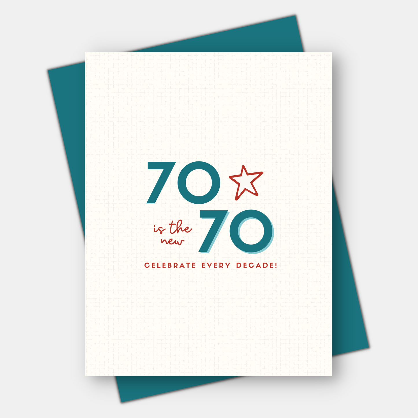 70 is the new 70, milestone birthday card for 50-100 decades