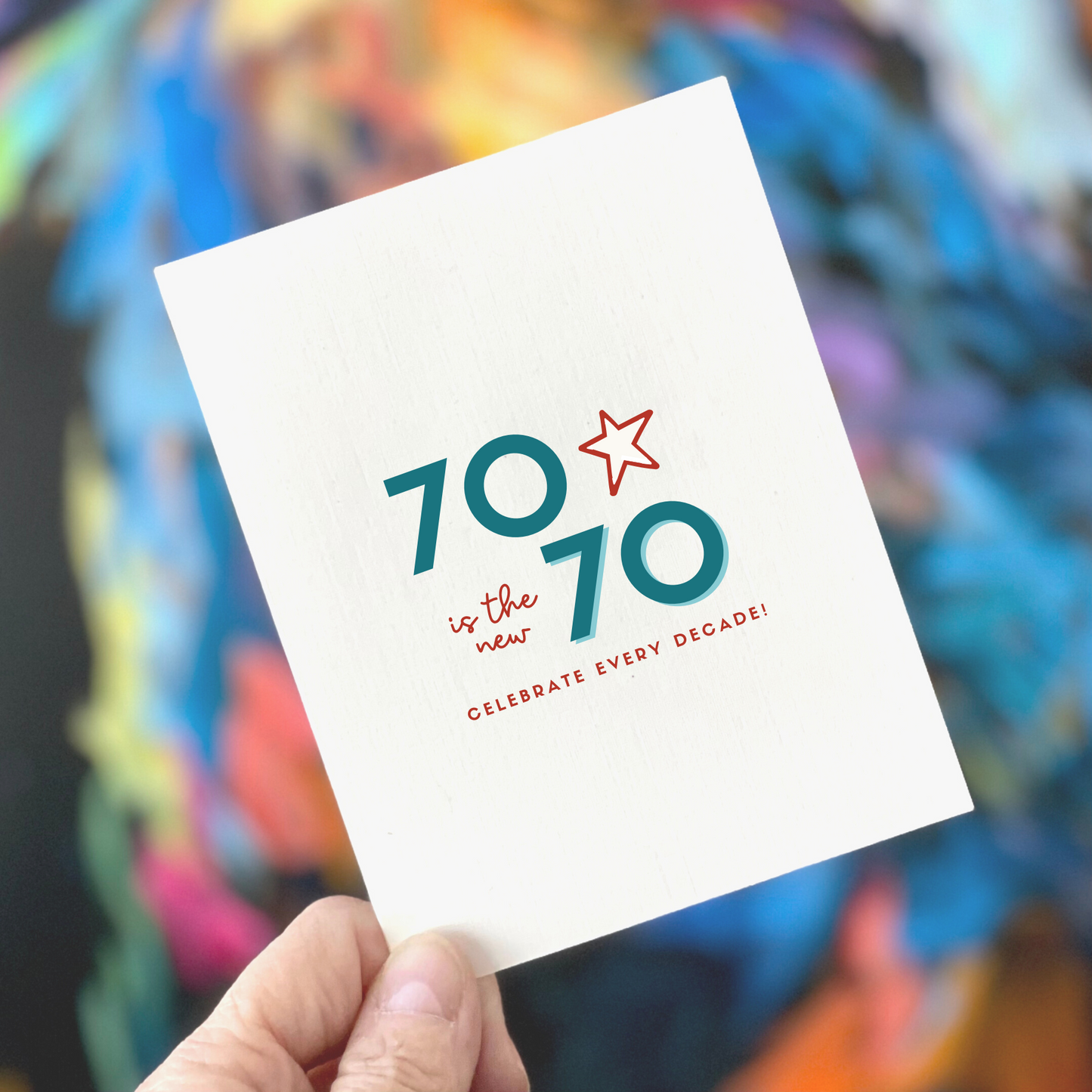 70 is the new 70, milestone birthday card for 50-100 decades