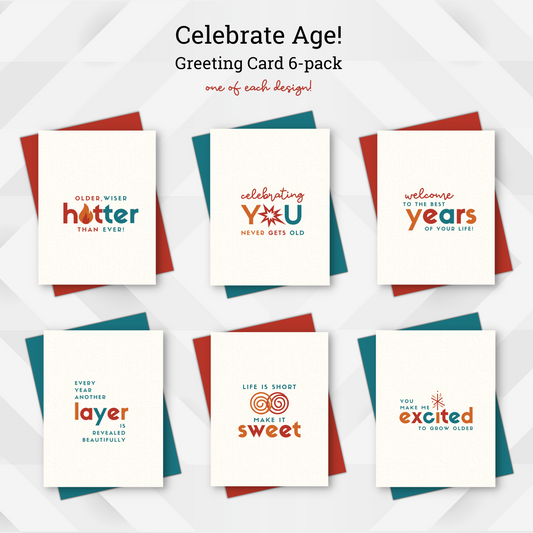 Celebrate Age - Greeting Card 6-pack