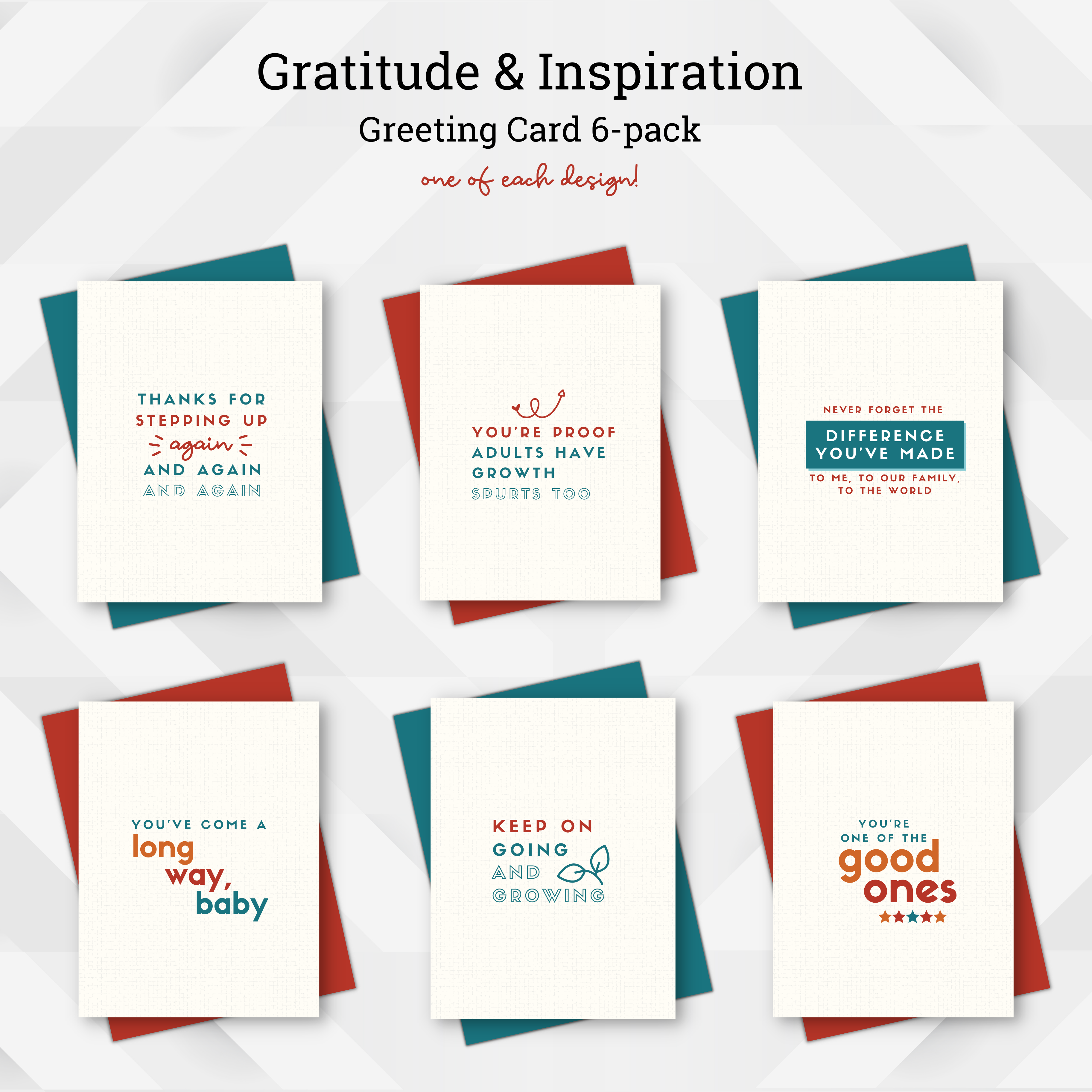 Gratitude and Insipration - Greeting Card 6-pack – Age-Friendly Vibes