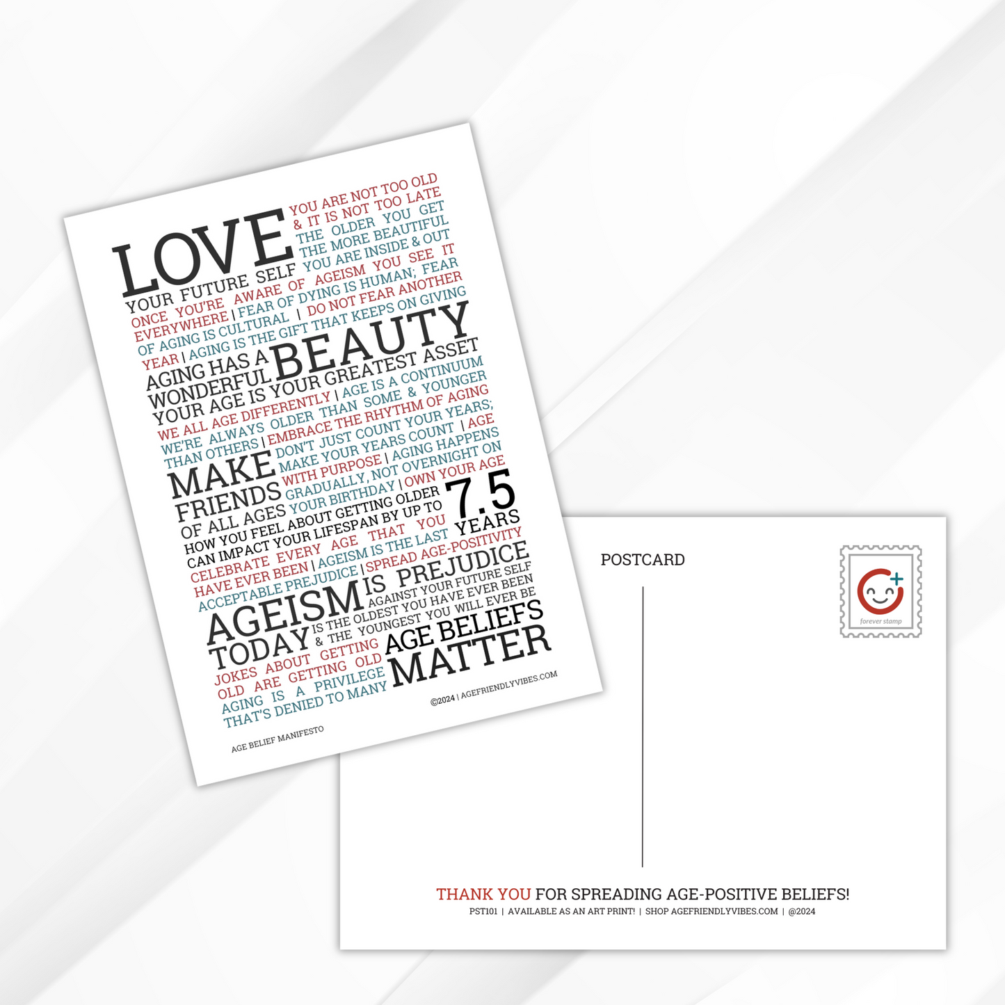 Age Belief Manifesto Postcard