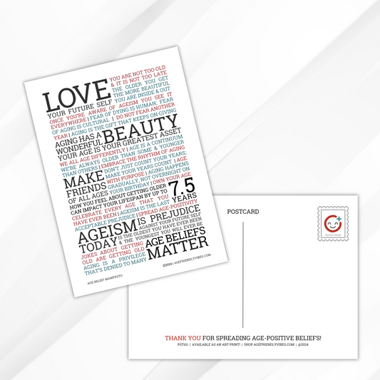 Age Belief Manifesto Postcard
