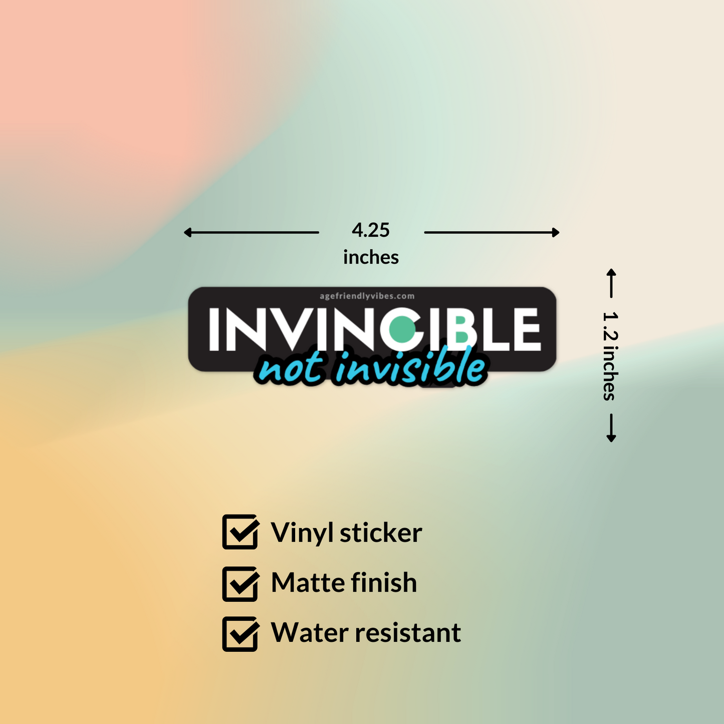 Invincible not Invisible Vinyl Sticker