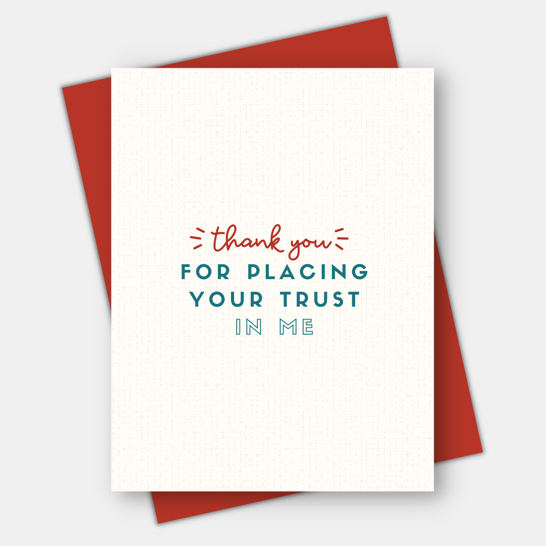 Thank You for Placing Your Trust in Me, Thank You Card – Age