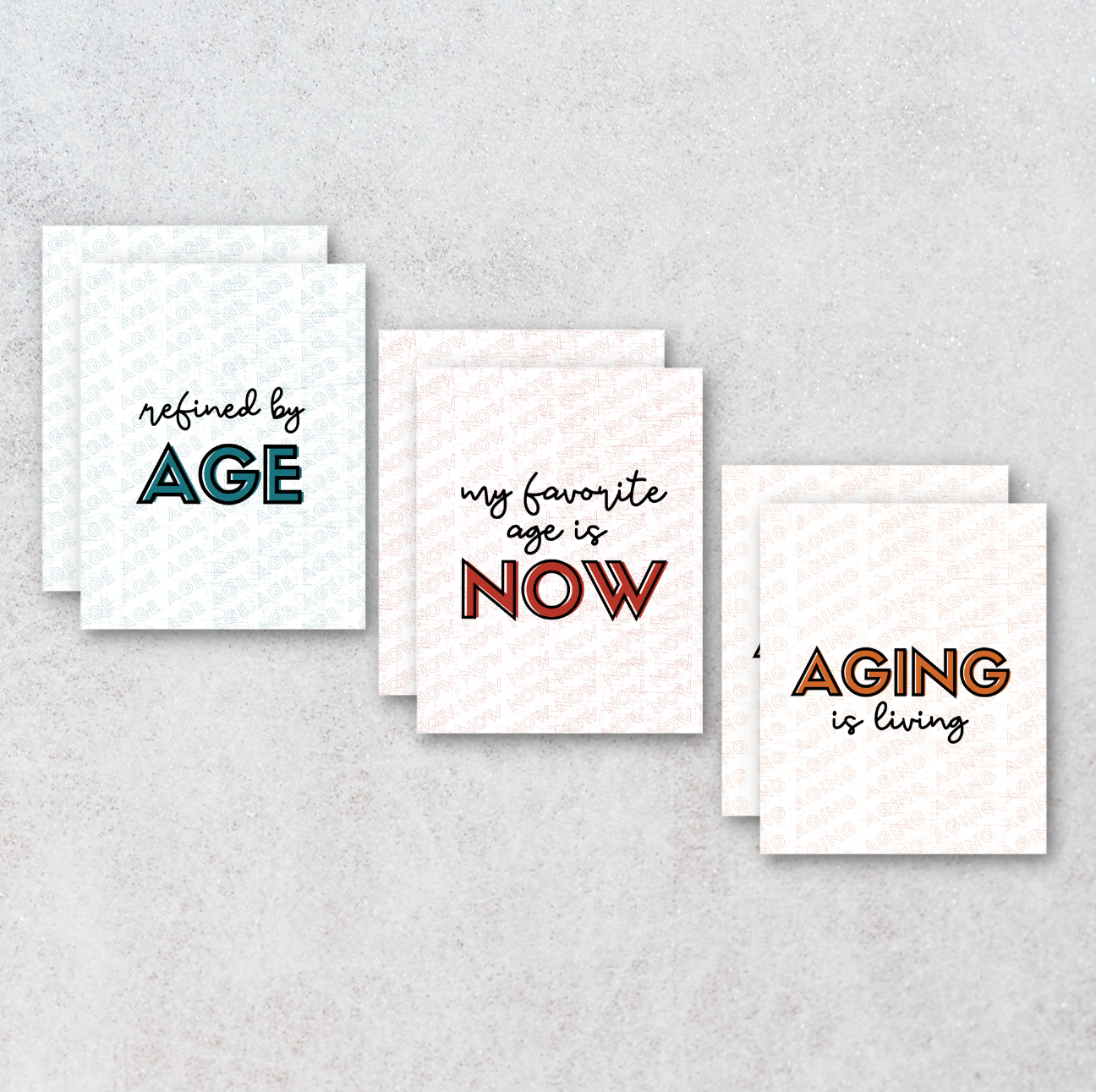 Notecard Set, Aging is living collection (set of 6)