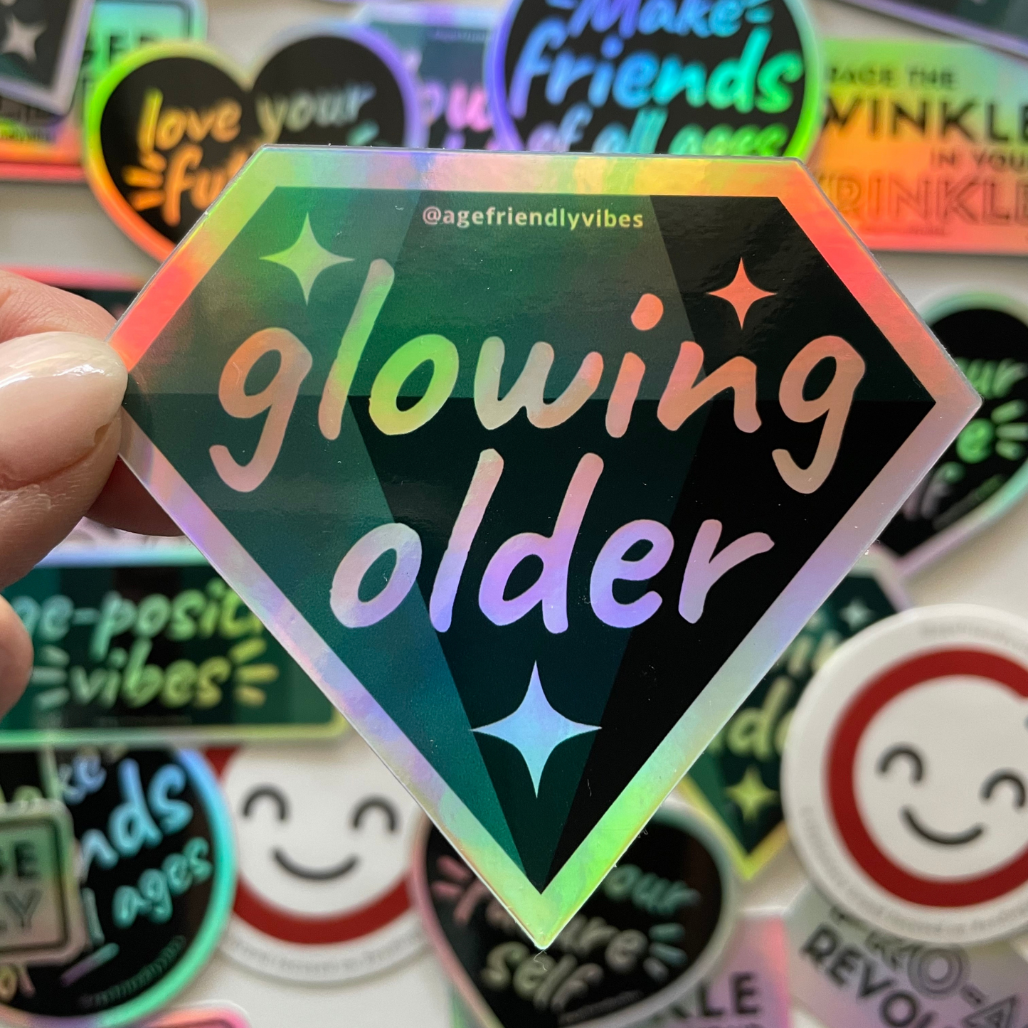 Glowing Older Holographic Sticker