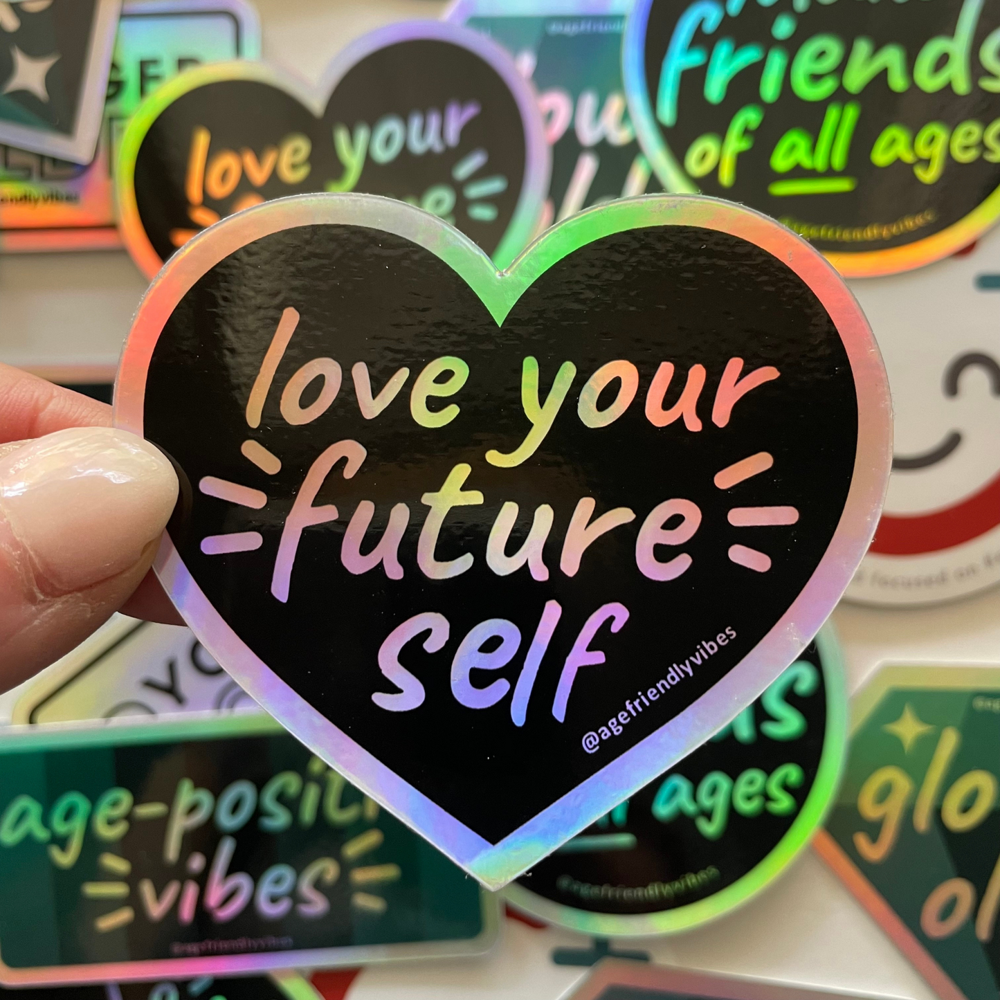 Love Your Future Self Holographic Sticker