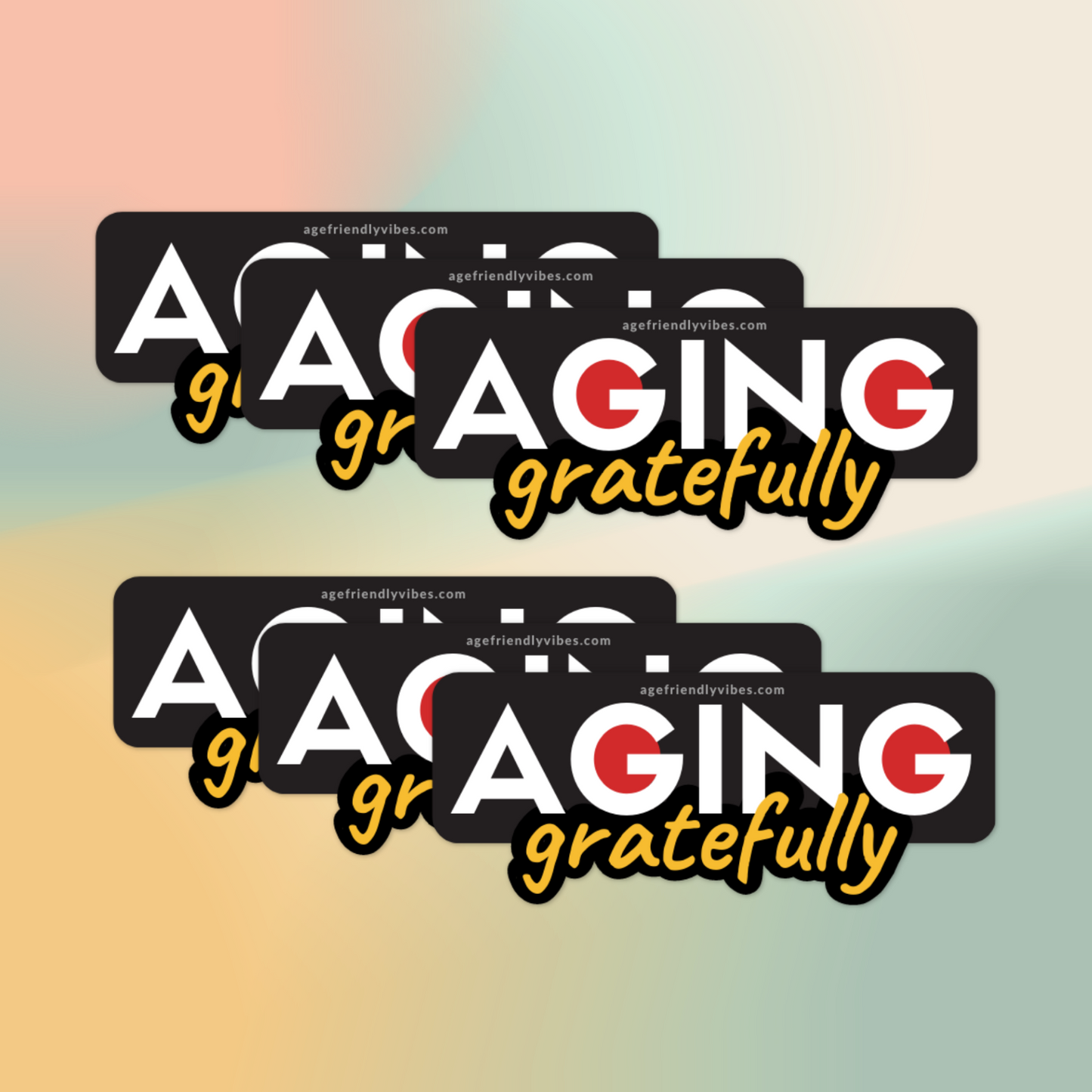 Aging Gratefully Vinyl Sticker