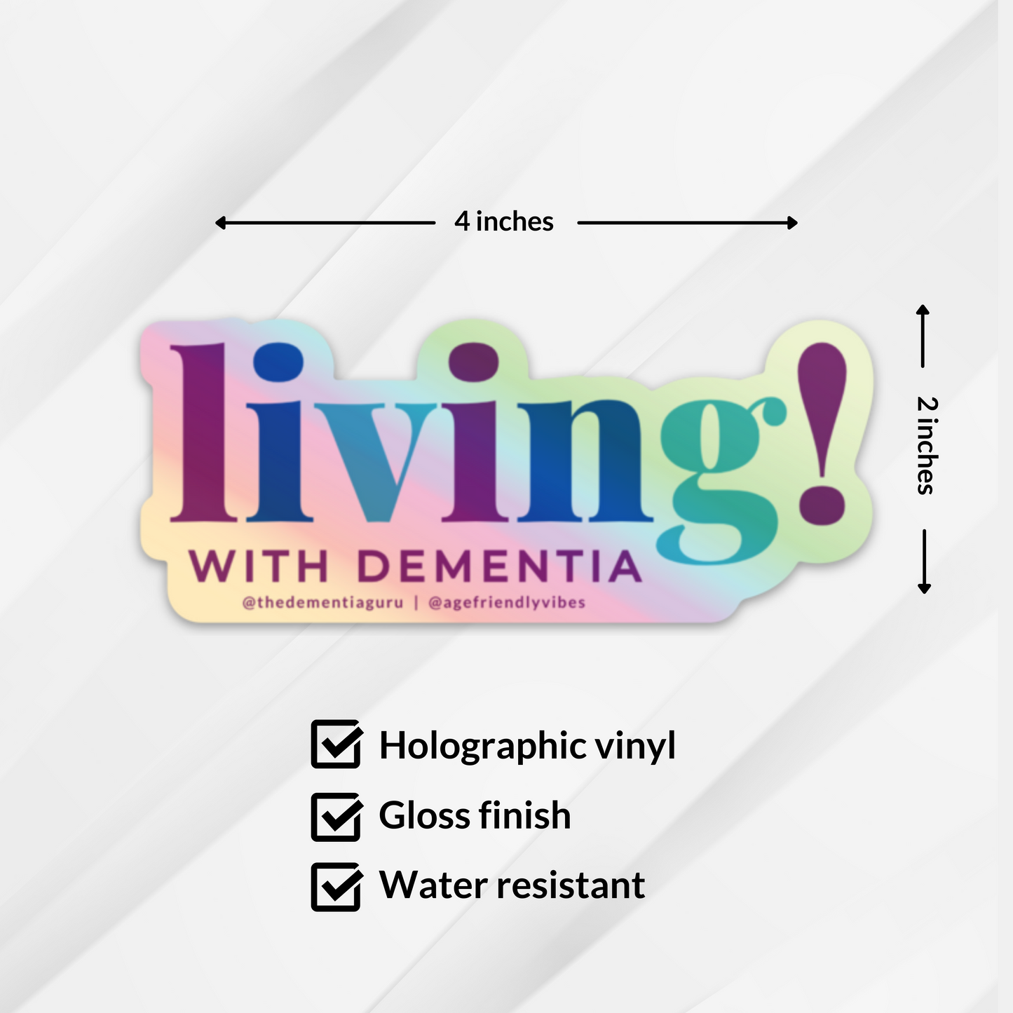 Living with Dementia - Holographic Sticker